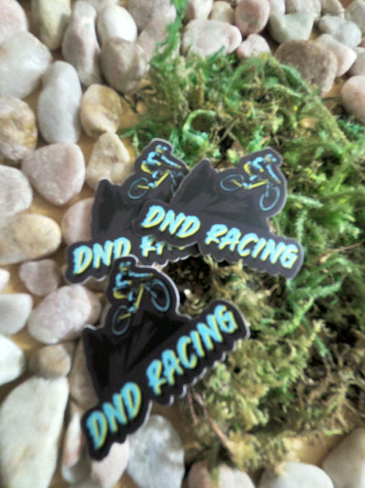 Dnd Racing Matt Finish Stickers cyclist and mountainous background
